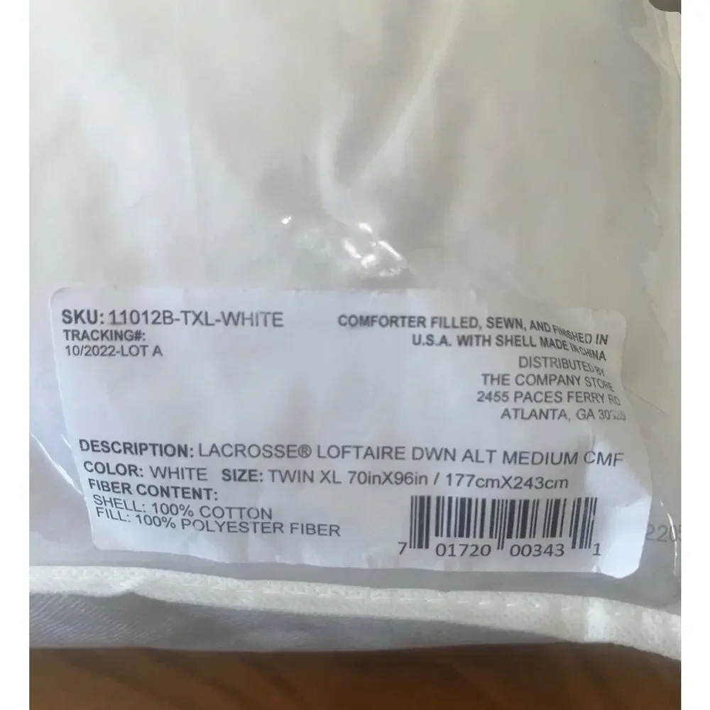 The Company Store LaCrosse LoftAire Twin XL Down Alternative Comforter Medium